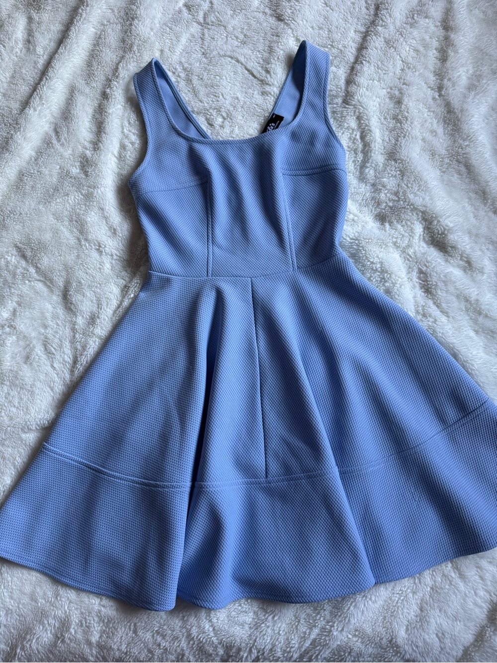 Lulu's Powder Blue Sleeveless Fit-and-Flare Mini Dress